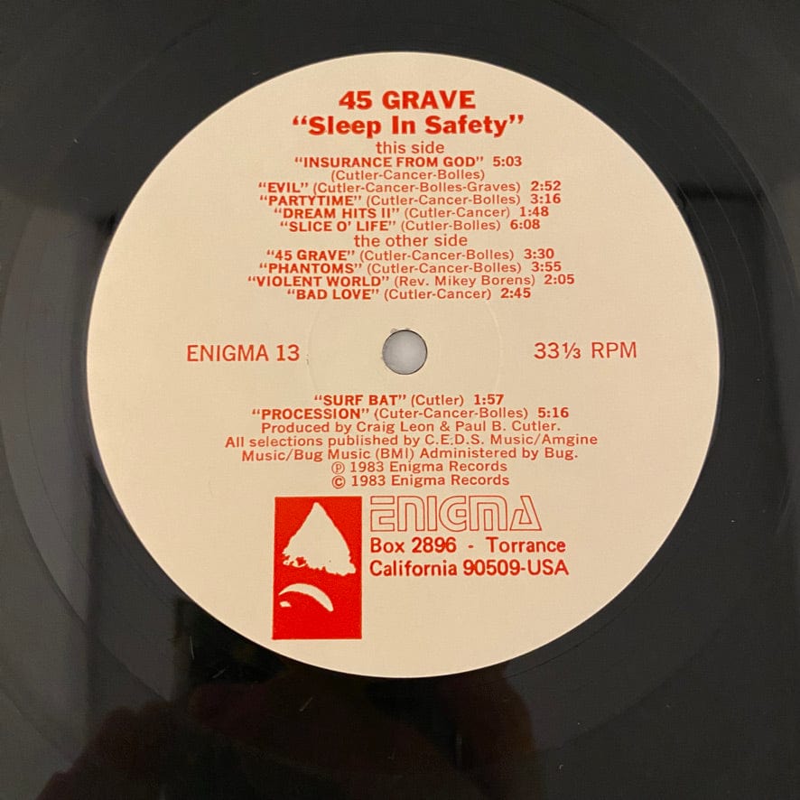 45 Grave – Sleep In Safety LP USED NM/VG+ Original 1983 Pressing - Image 4