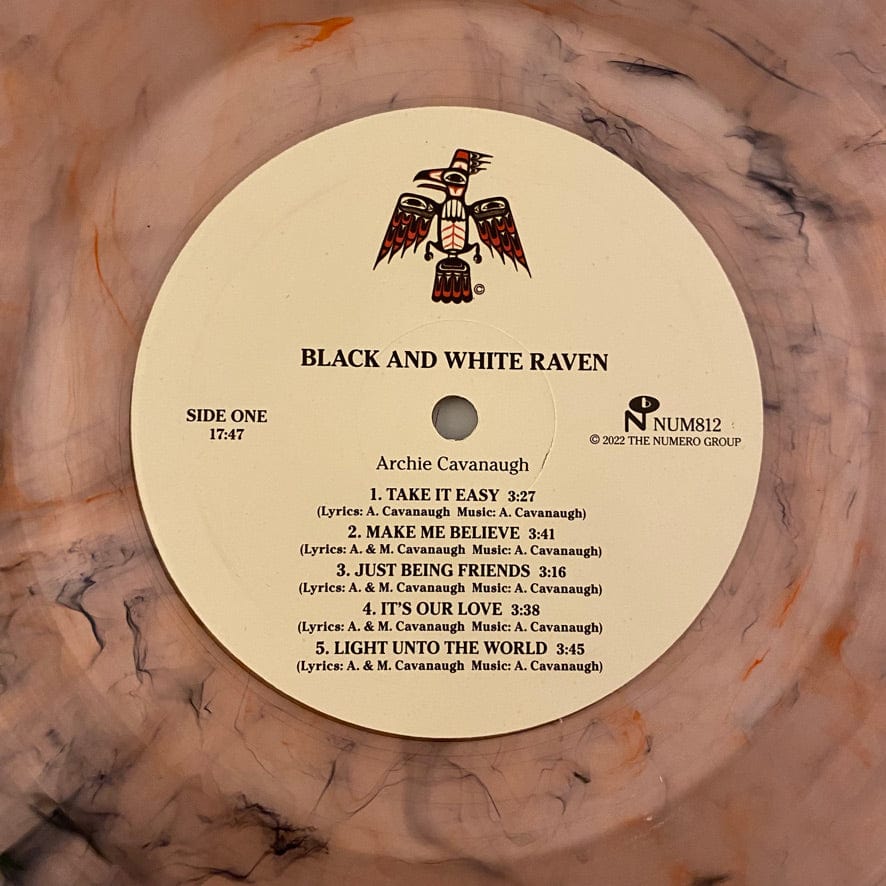 Archie James Cavanaugh – Black And White Raven LP USED NM/NM Clear w/ Red & Black Swirl - Image 3