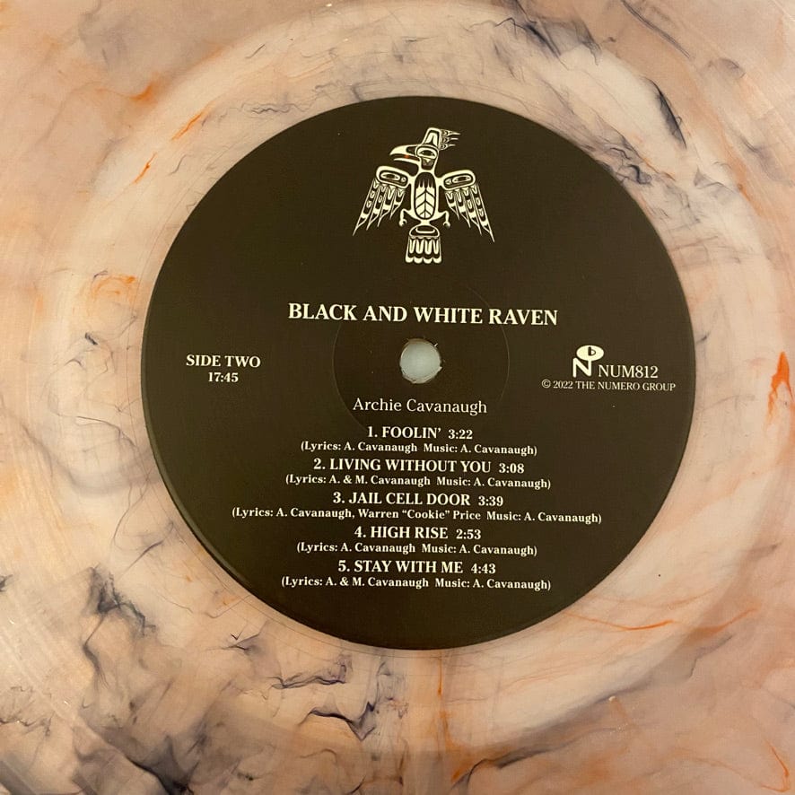Archie James Cavanaugh – Black And White Raven LP USED NM/NM Clear w/ Red & Black Swirl - Image 4
