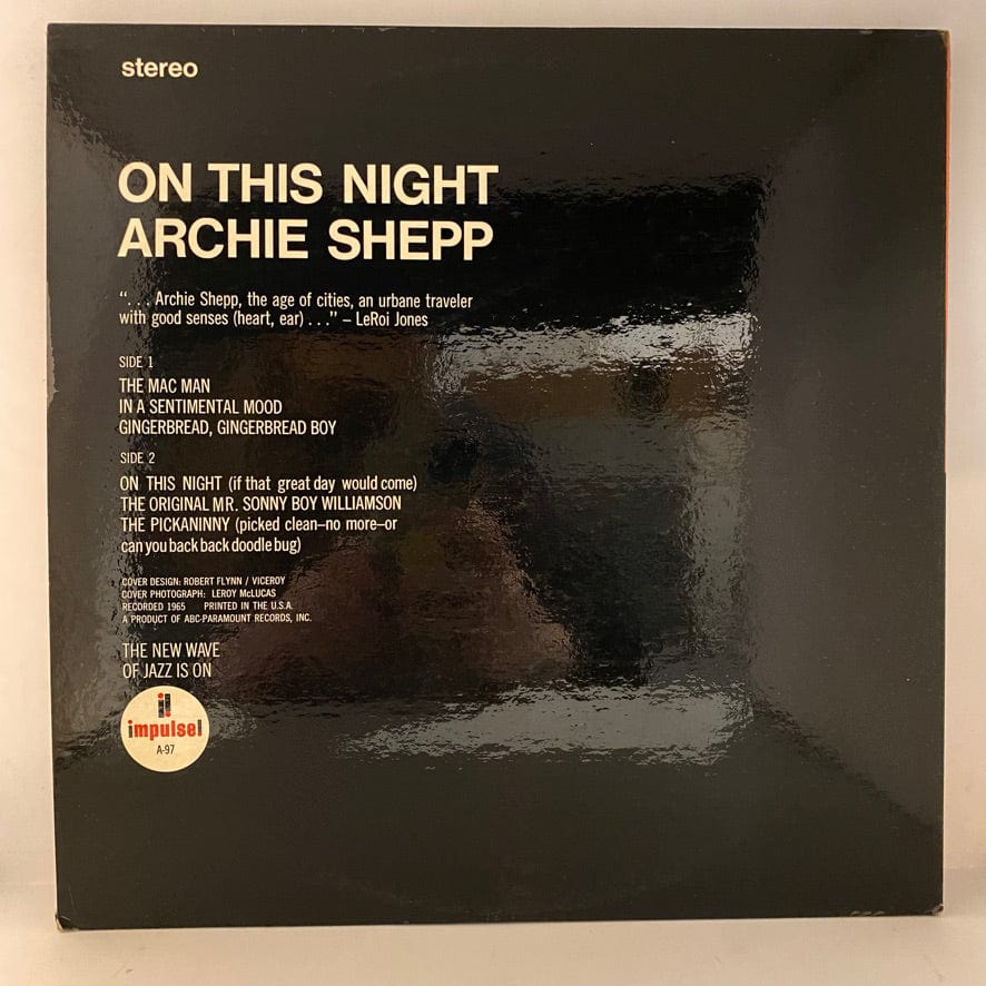 Archie Shepp – On This Night LP USED VG++/VG++ 1968 Pressing - Image 2