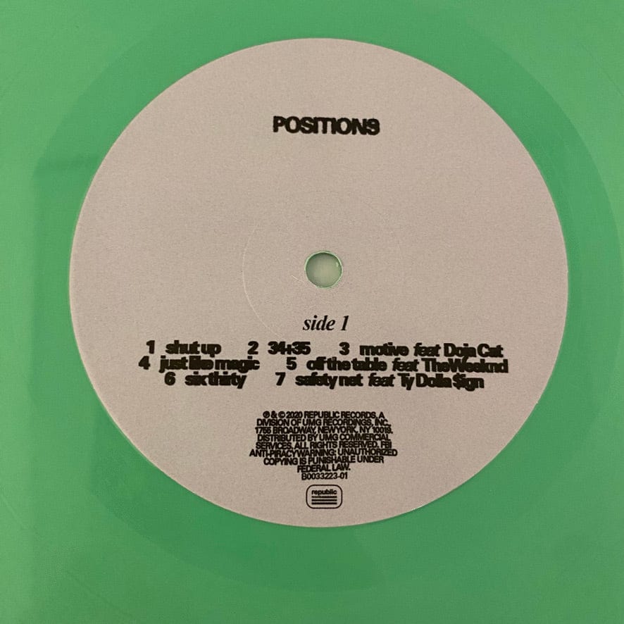 Ariana Grande – Positions LP USED VG++/VG Green Vinyl - Image 5