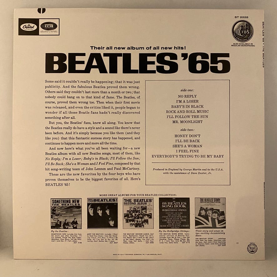 Beatles – Beatles '65 LP USED NM/VG++ 1971 US Pressing - Image 2