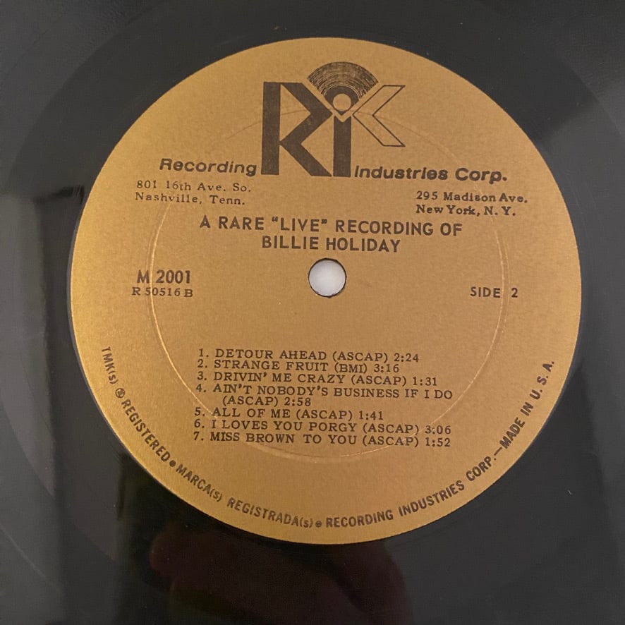 Billie Holiday – A Rare Live Recording Of Billie Holiday LP USED NM/VG+ 1964 Pressing - Image 5