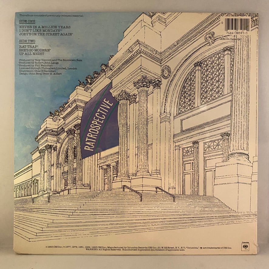 Boomtown Rats – Ratrospective LP USED NOS STILL SEALED - Image 2