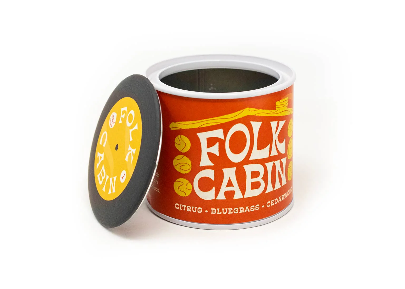Candle - Folk Cabin Soy Candle with Playlist & Vinyl Magnet - Image 3