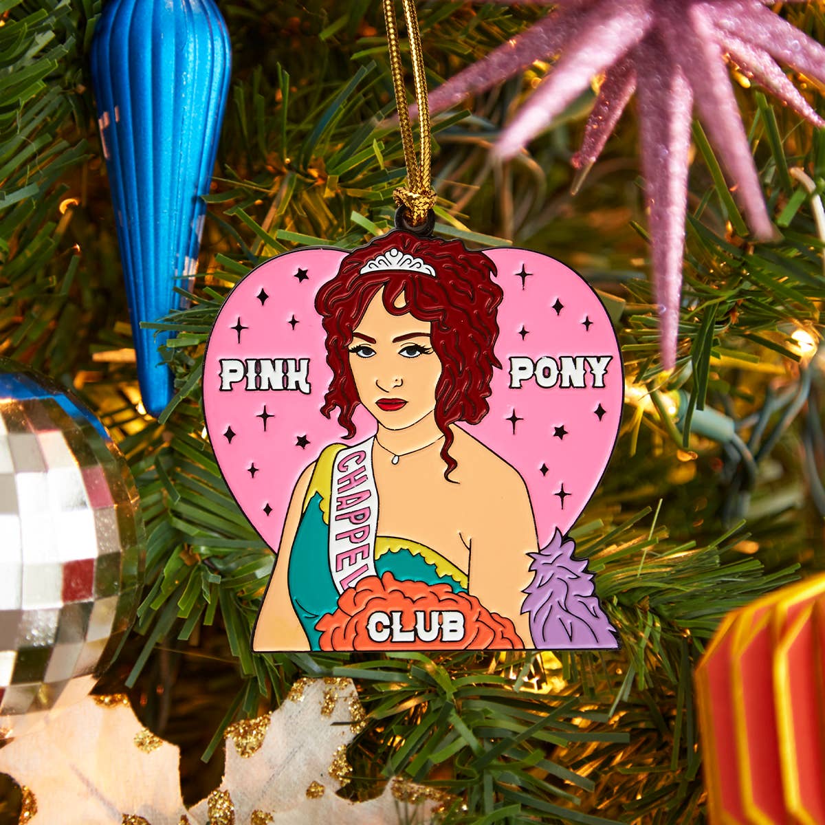 Chappell Roan Pink Pony Club Enamel Ornament - Image 2