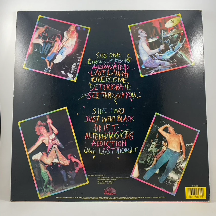 Cryptic Slaughter – Stream Of Consciousness LP USED Vinyl VG/VG+ - Image 2