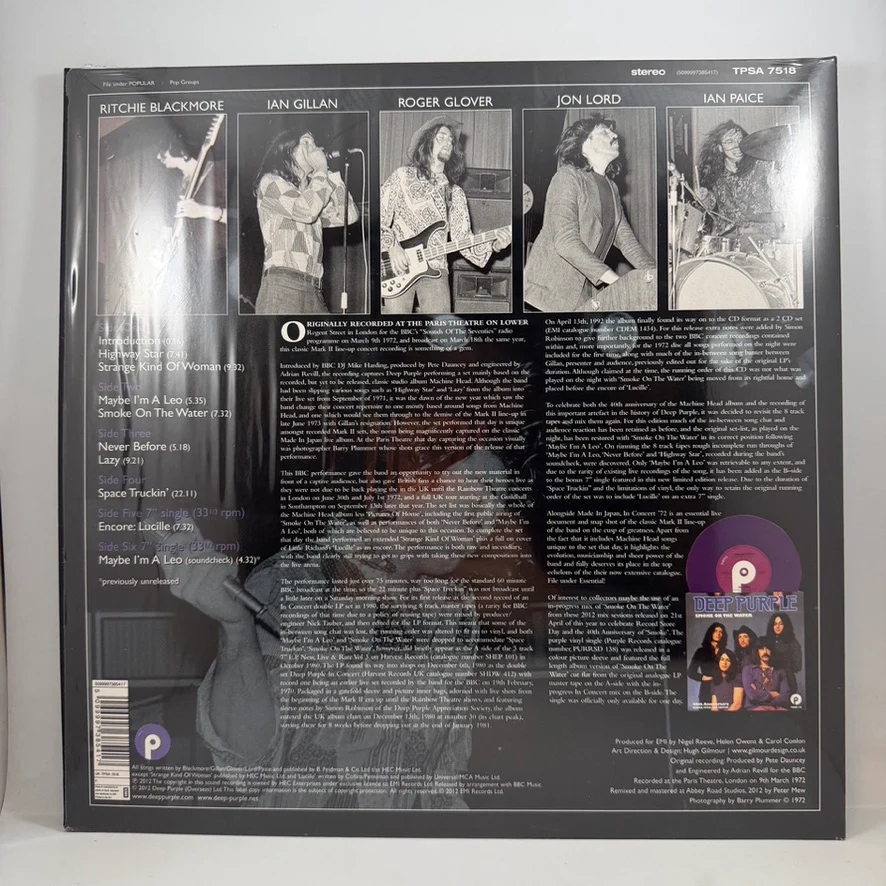Deep Purple – In Concert '72 LP USED Vinyl NM/NM Color Vinyl - Image 2