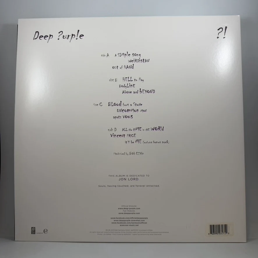 Deep ?urp!e – Now What?! LP USED Vinyl VG+/NM - Image 2