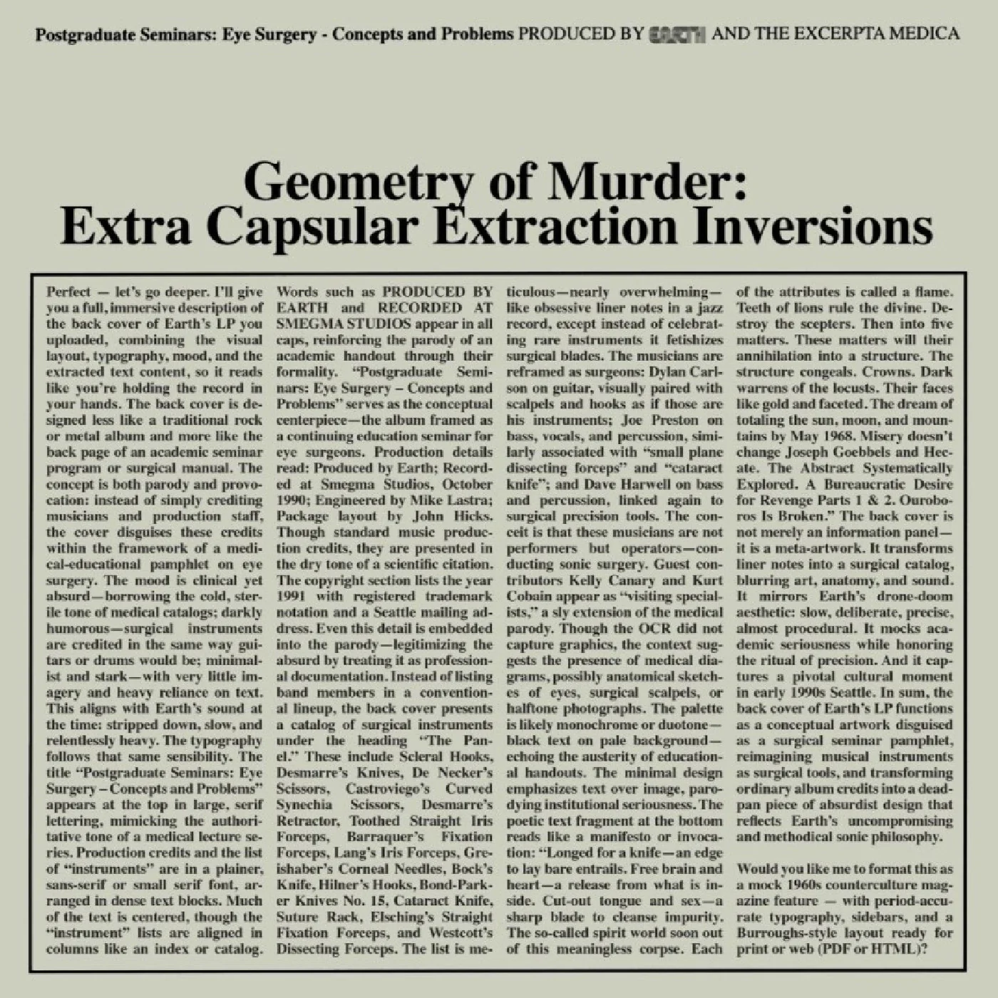 Earth x Black Noi$e - Geometry of Murder: Extra Capsular Extraction Inversions 2LP NEW