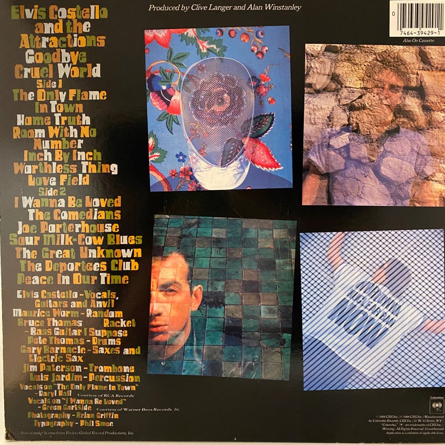 Elvis Costello And The Attractions – Goodbye Cruel World LP USED VG+/VG - Image 2
