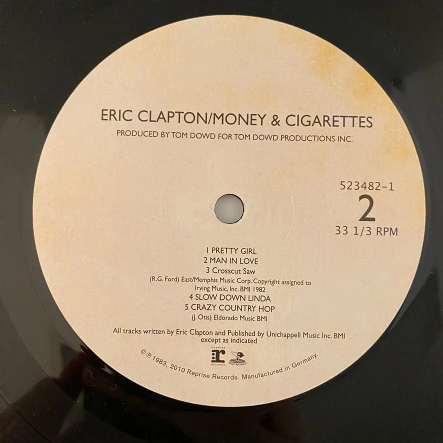 Eric Clapton – Money And Cigarettes LP USED NM/NM 2010 Reissue - Image 3