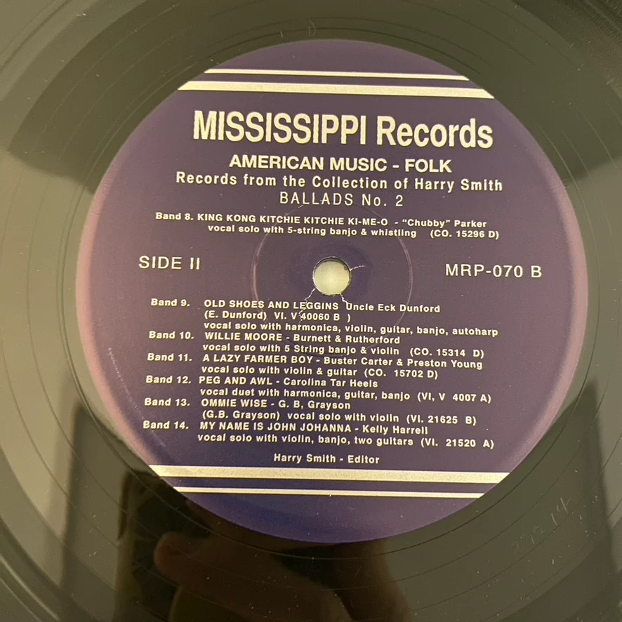 Harry Smith – Anthology Of American Folk Music Volume One: Ballads 2LP USED VG++/NM 2014 Mississippi Pressing - Image 5