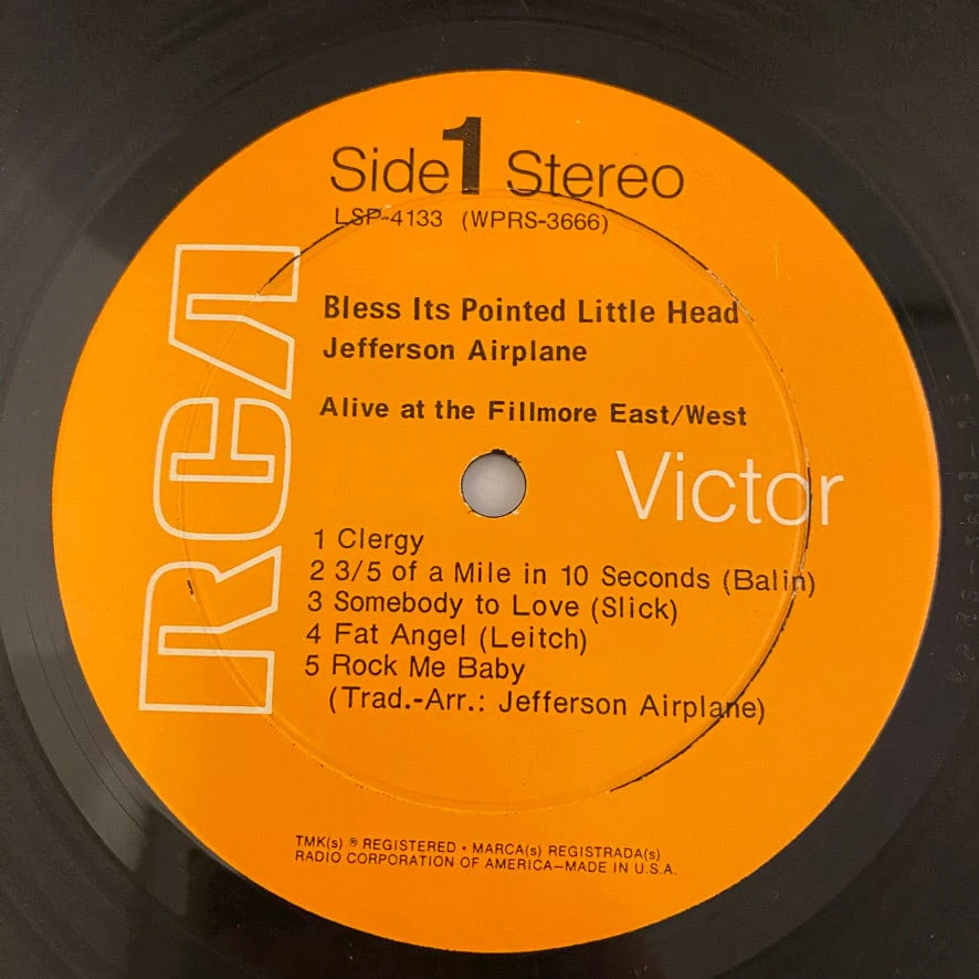 Jefferson Airplane – Bless Its Pointed Little Head LP USED VG+/VG+ - Image 7