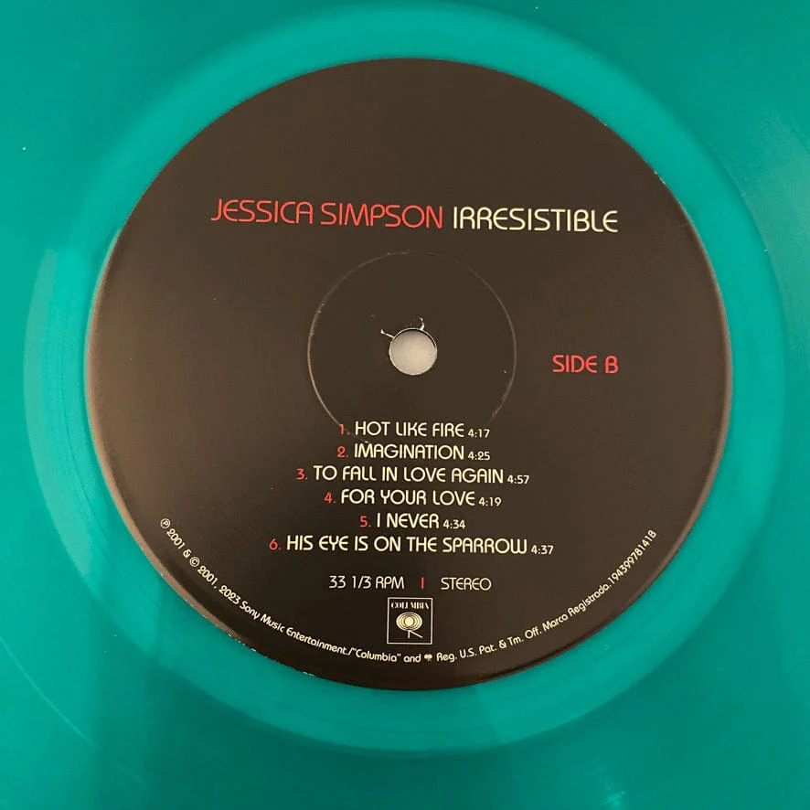Jessica Simpson – Irresistible LP USED NM/VG+ Green Vinyl - Image 4