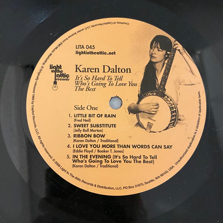 Karen Dalton – It's So Hard To Tell Who's Going To Love You The Best LP USED VG++/VG+ 2009 LITA Pressing - Image 4