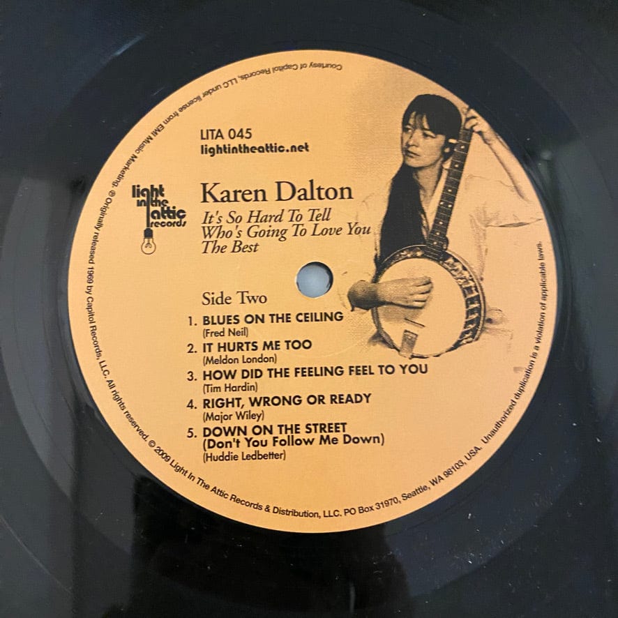 Karen Dalton – It's So Hard To Tell Who's Going To Love You The Best LP USED VG++/VG+ 2009 LITA Pressing - Image 5