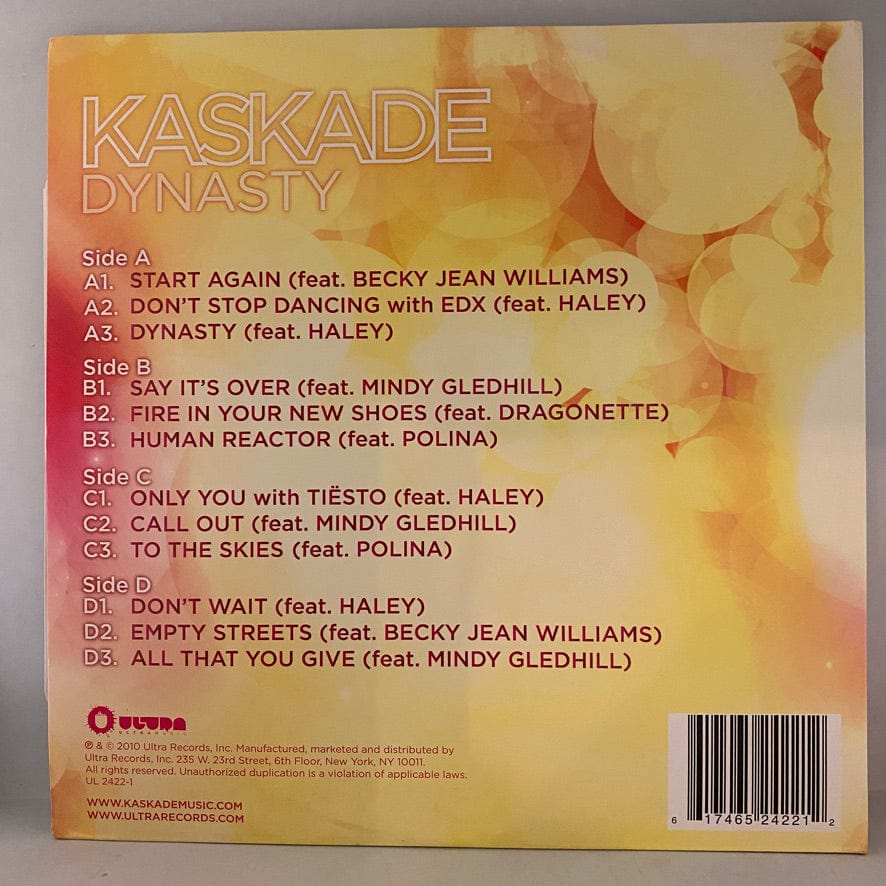 Kaskade – Dynasty 2LP USED NM/VG+ Gold & Blue Vinyl - Image 2