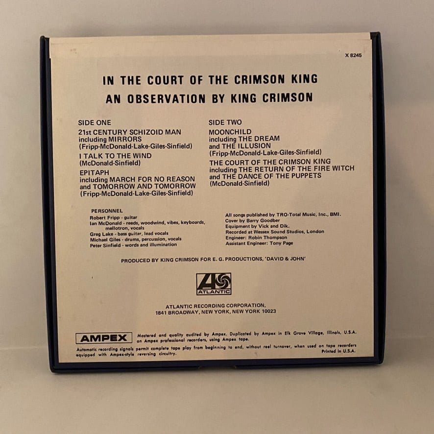 King Crimson – In The Court Of The Crimson King An Observation By King Crimson REEL-TO-REEL TAPE USED 3 ¾ ips - Image 2