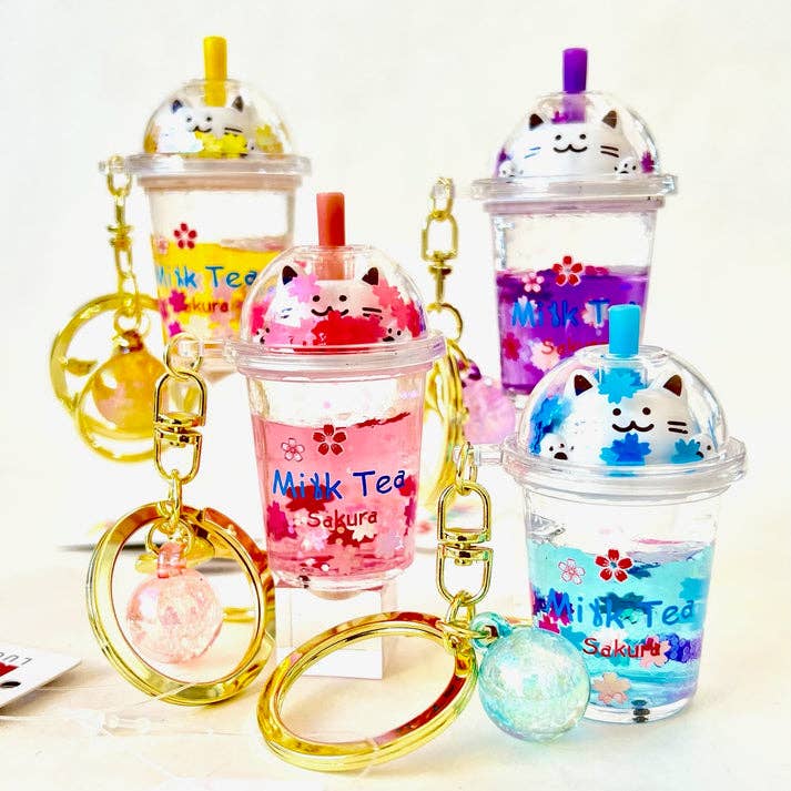 Kitty Milk Tea Floaty Key Charm - Image 2