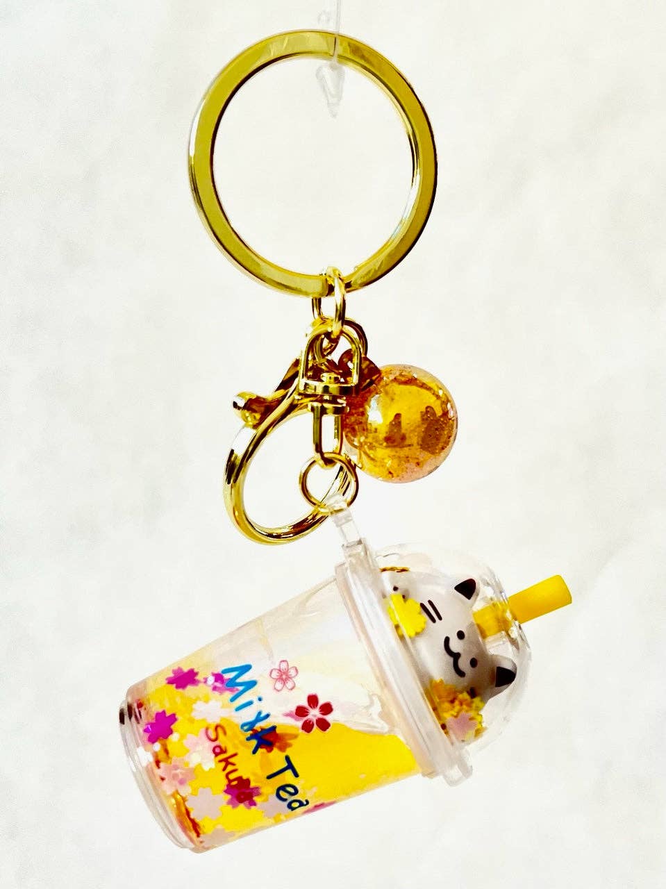 Kitty Milk Tea Floaty Key Charm - Image 4
