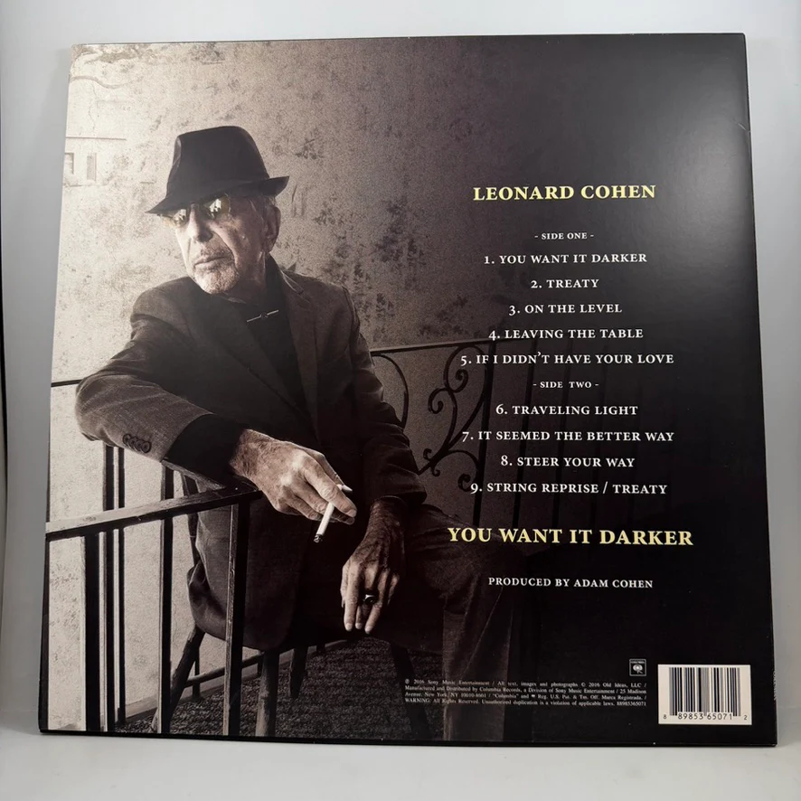 Leonard Cohen – You Want It Darker LP USED Vinyl NM/VG+ Color Vinyl - Image 2