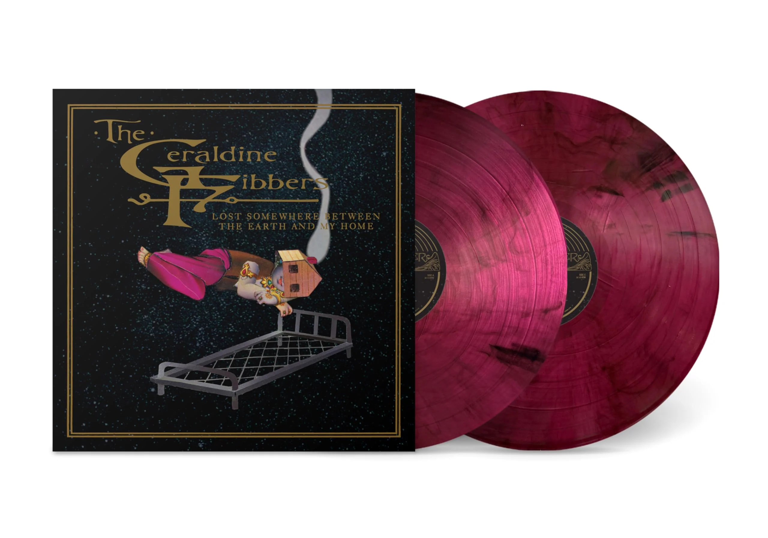 The Geraldine Fibbers - Lost Somewhere Between the Earth and my Home  - MAGENTA W/ BLACK SMOKE  LP NEW