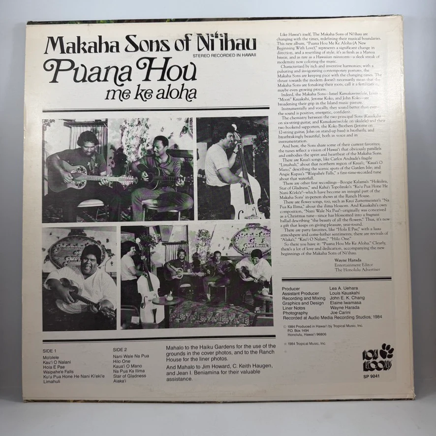 Makaha Sons Of Ni'ihau – Puana Hou Me Ke Aloha LP USED Vinyl VG+/VG - Image 2
