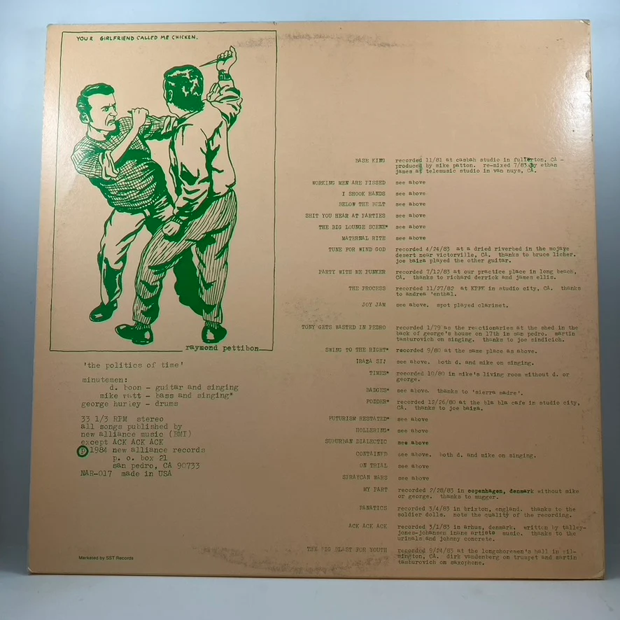 Minutemen – The Politics Of Time LP USED Vinyl NM/VG+ / Original Pressing - Image 2