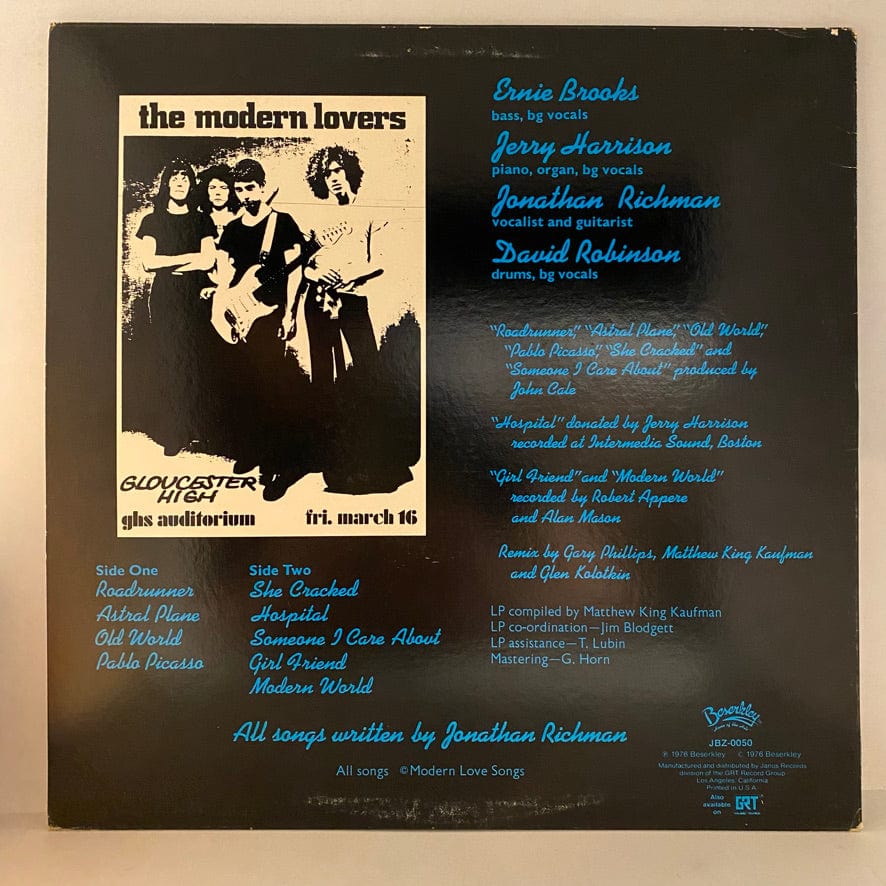 Modern Lovers – The Modern Lovers LP USED VG++/VG+ 1978 Pressing - Image 2
