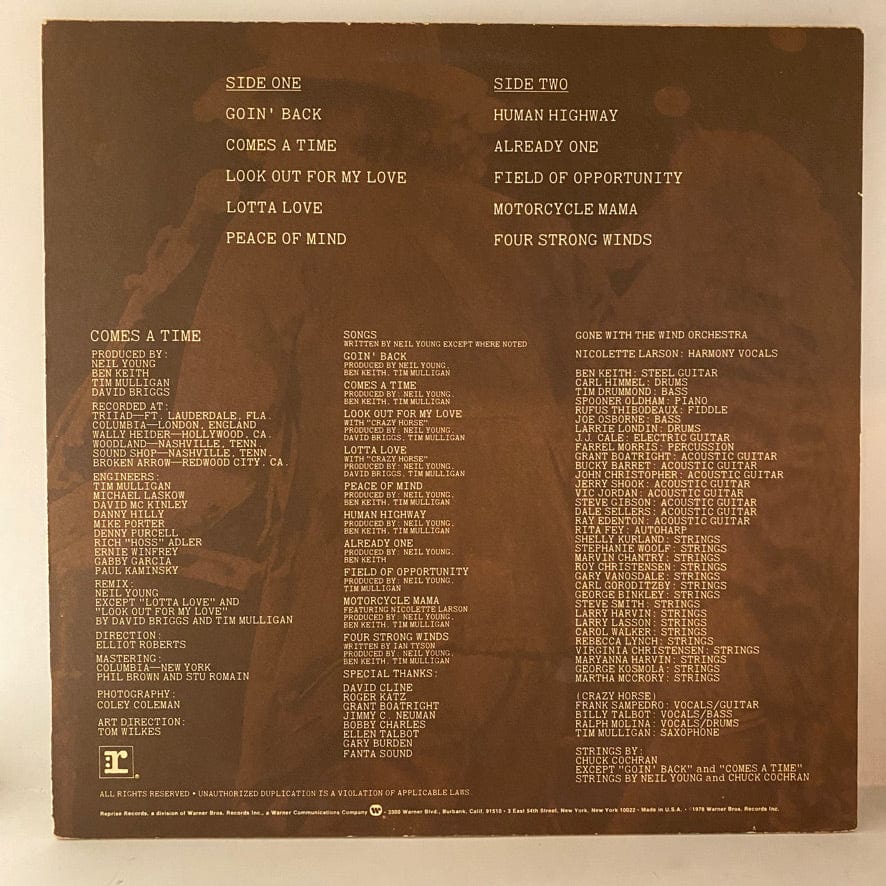 Neil Young – Comes A Time LP USED VG++/VG - Image 2