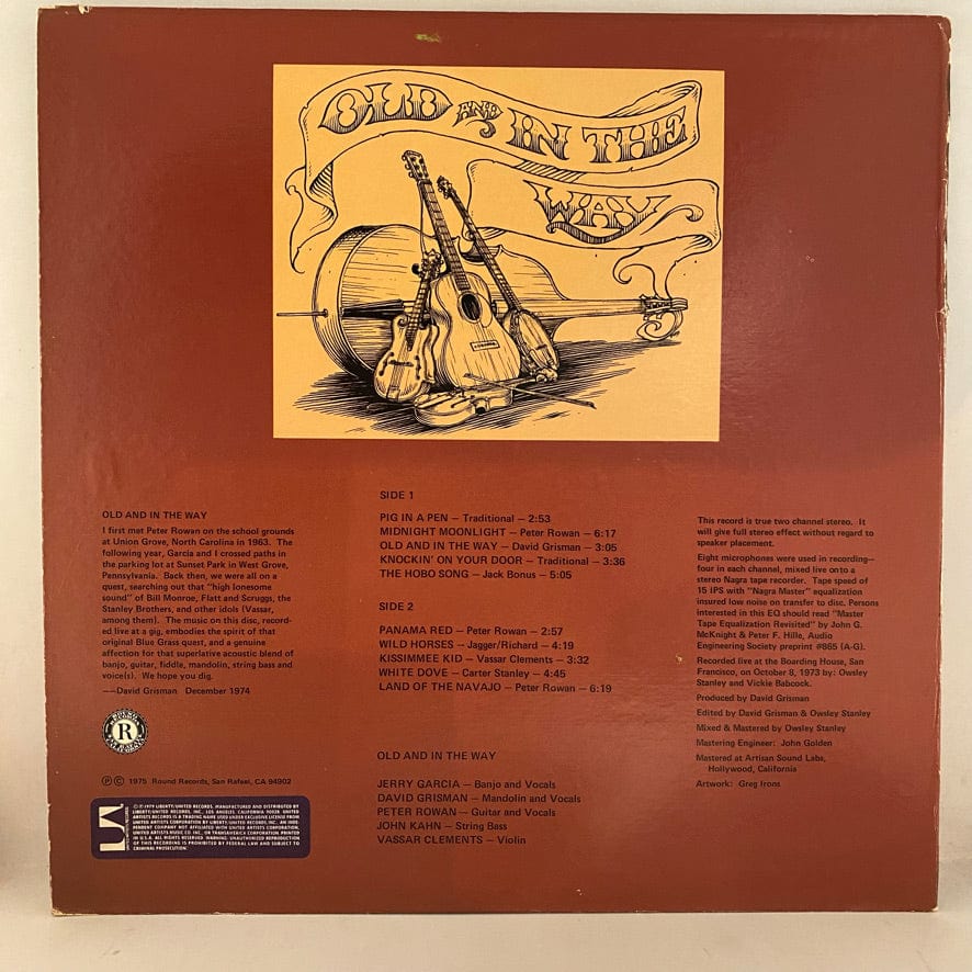 Old & In The Way – Old & In The Way LP USED VG/VG 1979 Pressing - Image 2