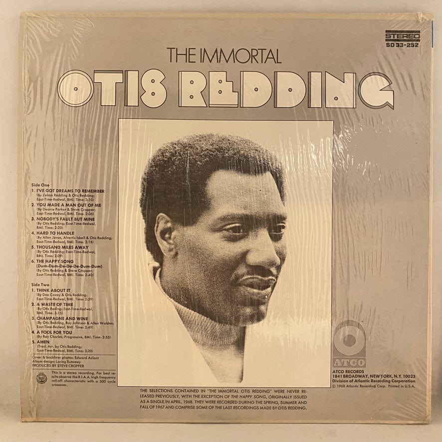 Otis Redding – The Immortal Otis Redding LP USED VG++/VG++ 1968 Pressing - Image 2