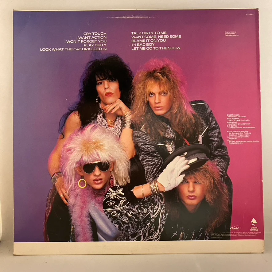 Poison – Look What The Cat Dragged In LP USED VG++/VG 1986 Record Club Pressing Misprint - Image 2