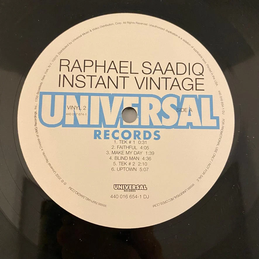 Raphael Saadiq – Instant Vintage 2LP USED VG++/VG+ 2002 Promo Copy - Image 5