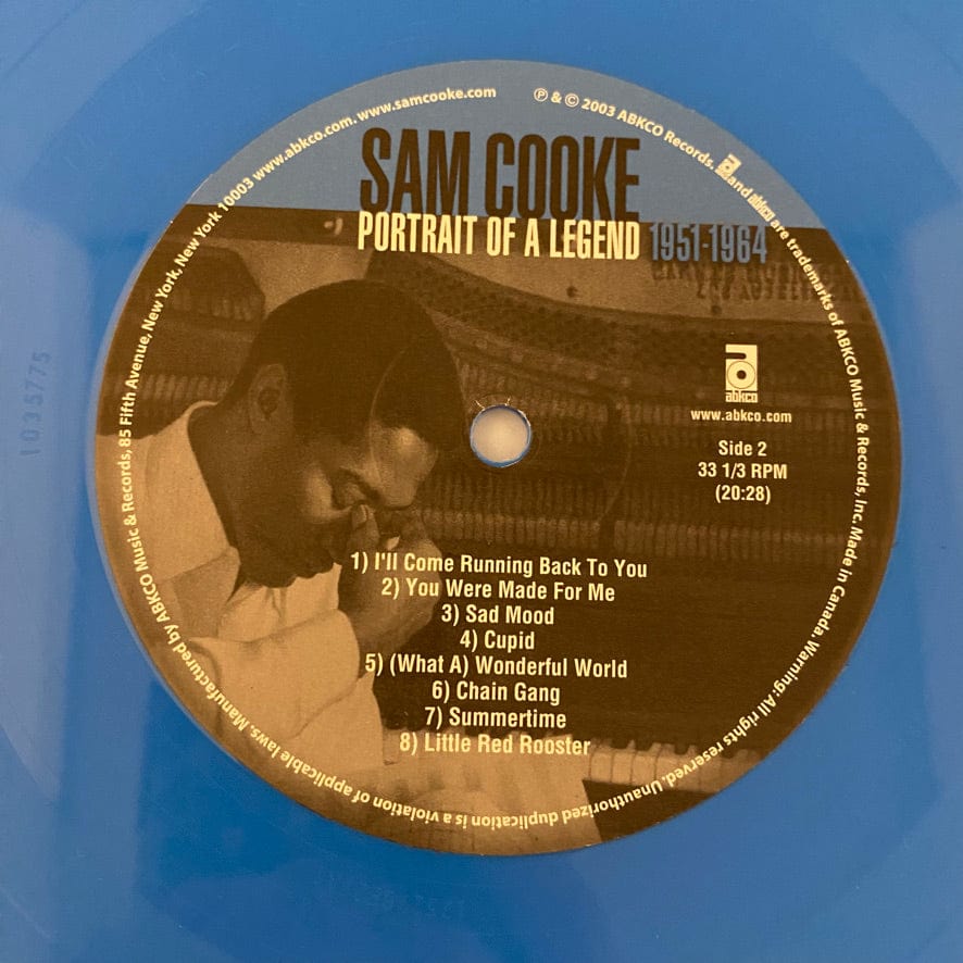 Sam Cooke – Portrait Of A Legend 1951-1964 2LP USED VG++/VG++ Blue Vinyl - Image 4