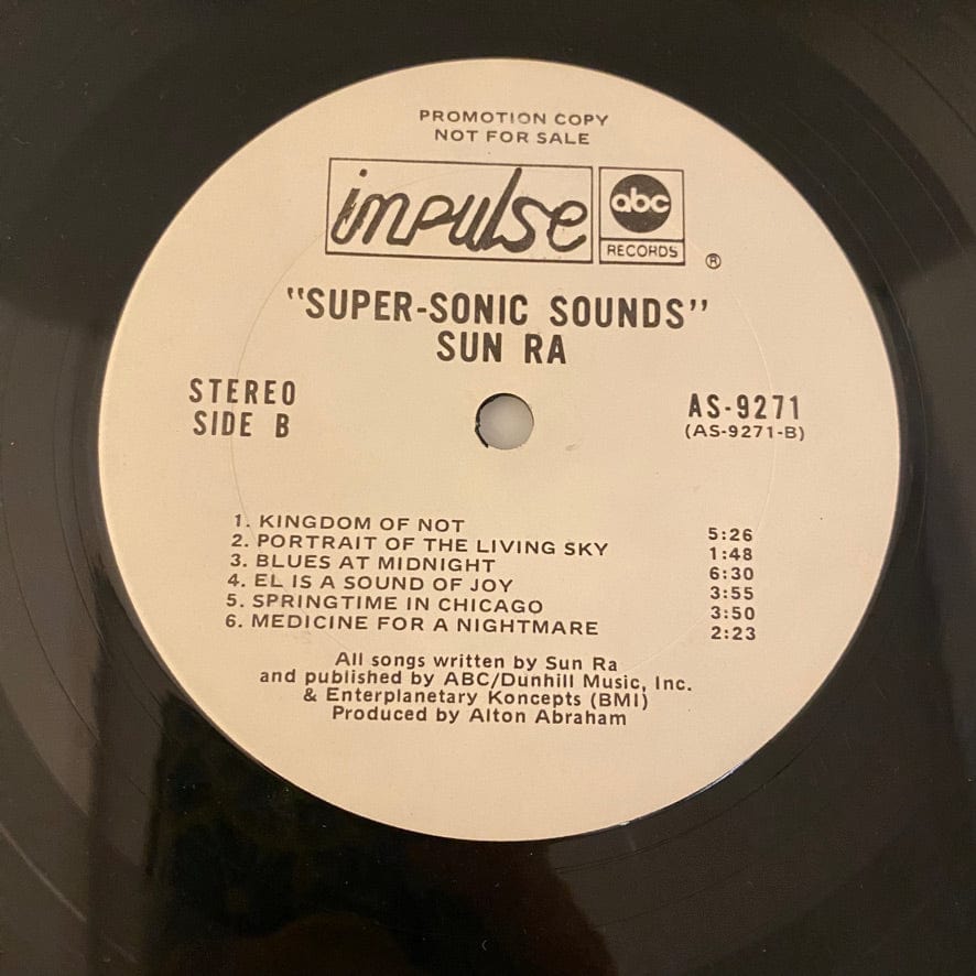 Sun Ra – Super-Sonic Sounds LP USED VG++/VG 1974 White Label Promo - Image 6