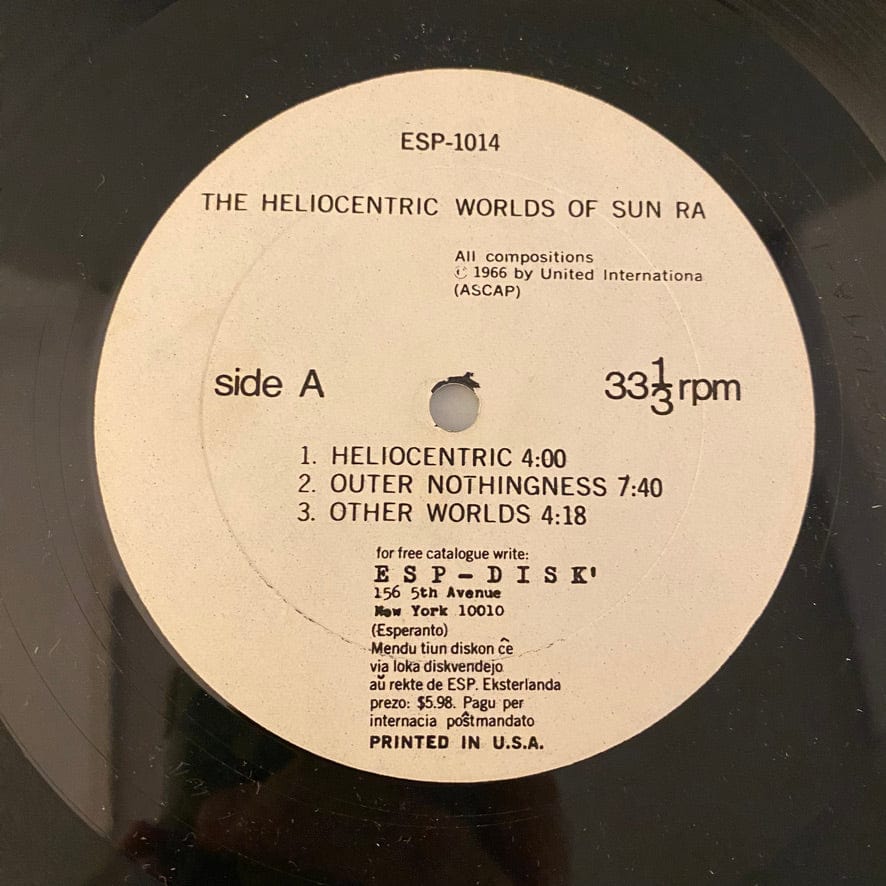 Sun Ra – The Heliocentric Worlds Of Sun Ra, Vol. I LP USED VG+/VG 1966 Pressing ESP Disk - Image 7