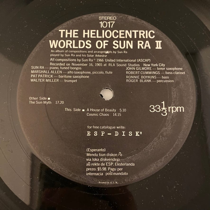 Sun Ra – The Heliocentric Worlds Of Sun Ra, Volume 2 LP USED VG++/VG ESP DISK Black Label - Image 8