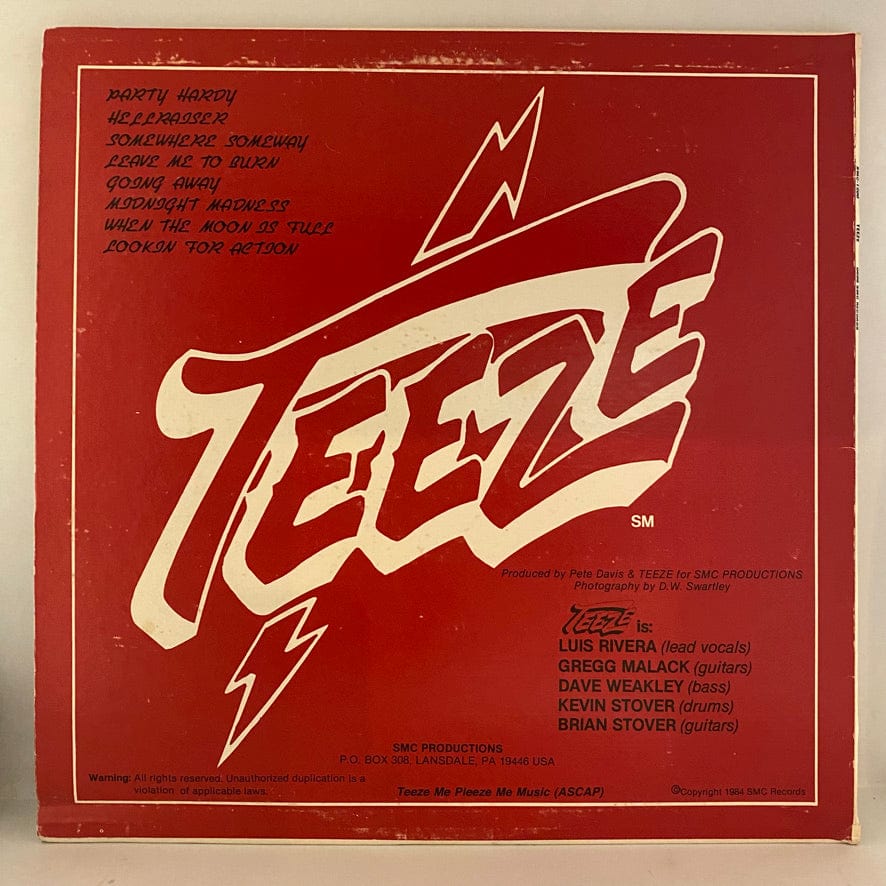 Teeze – Teeze LP USED VG+/VG+ 1985 Pressing - Image 2