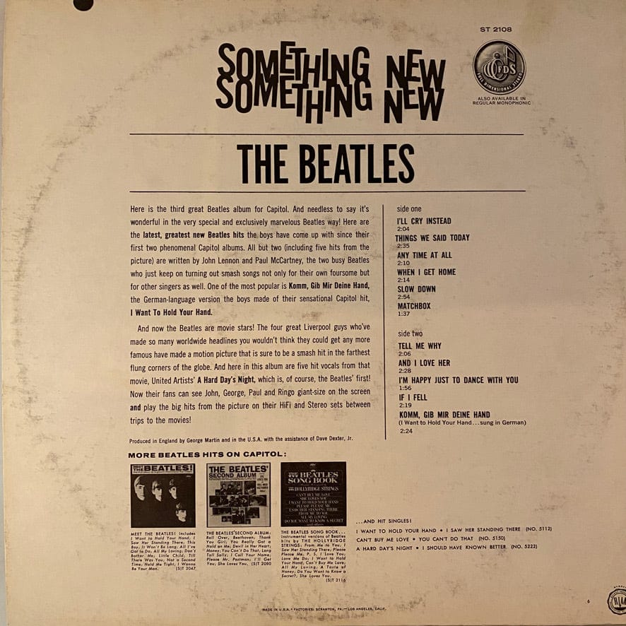 The Beatles – Something New LP USED NM/VG+ 1971 Reissue - Image 2