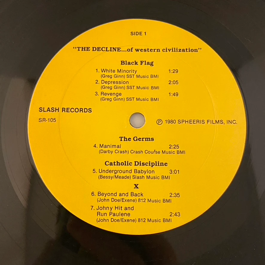 The Decline Of Western Civilization LP USED VG+/VG 1980 Pressing - Image 6