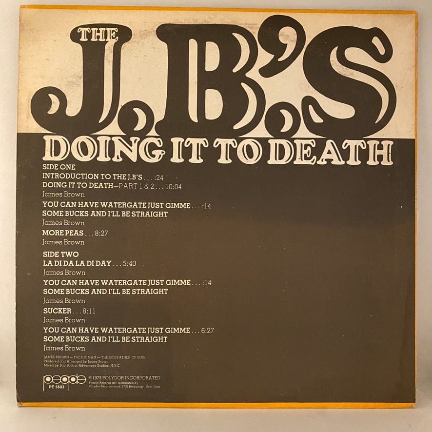 The J.B.'s – Doing It To Death LP USED VG++/VG+ 1973 Pressing - Image 2