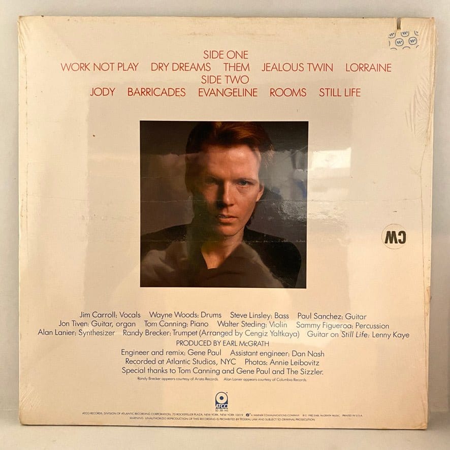 The Jim Carroll Band – Dry Dreams LP USED NOS STILL SEALED - Image 2