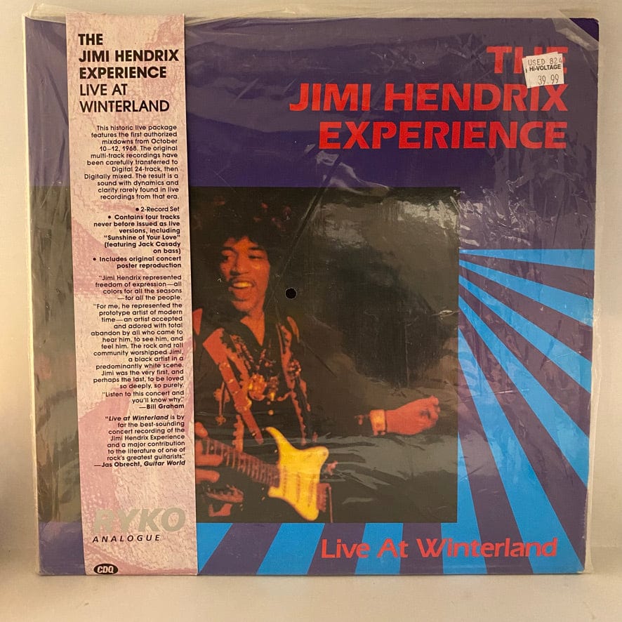 The Jimi Hendrix Experience – Live At Winterland 2LP USED NM/VG+ Clear Vinyl RYKO