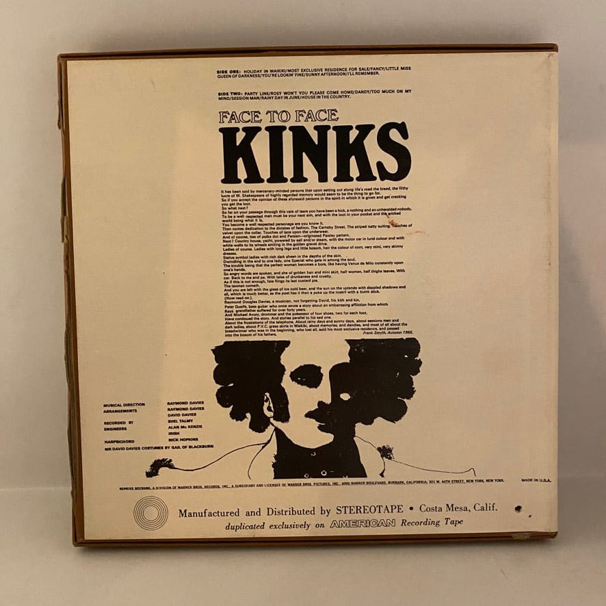 The Kinks – Face To Face REEL-TO-REEL TAPE USED 7 ½ ips - Image 2