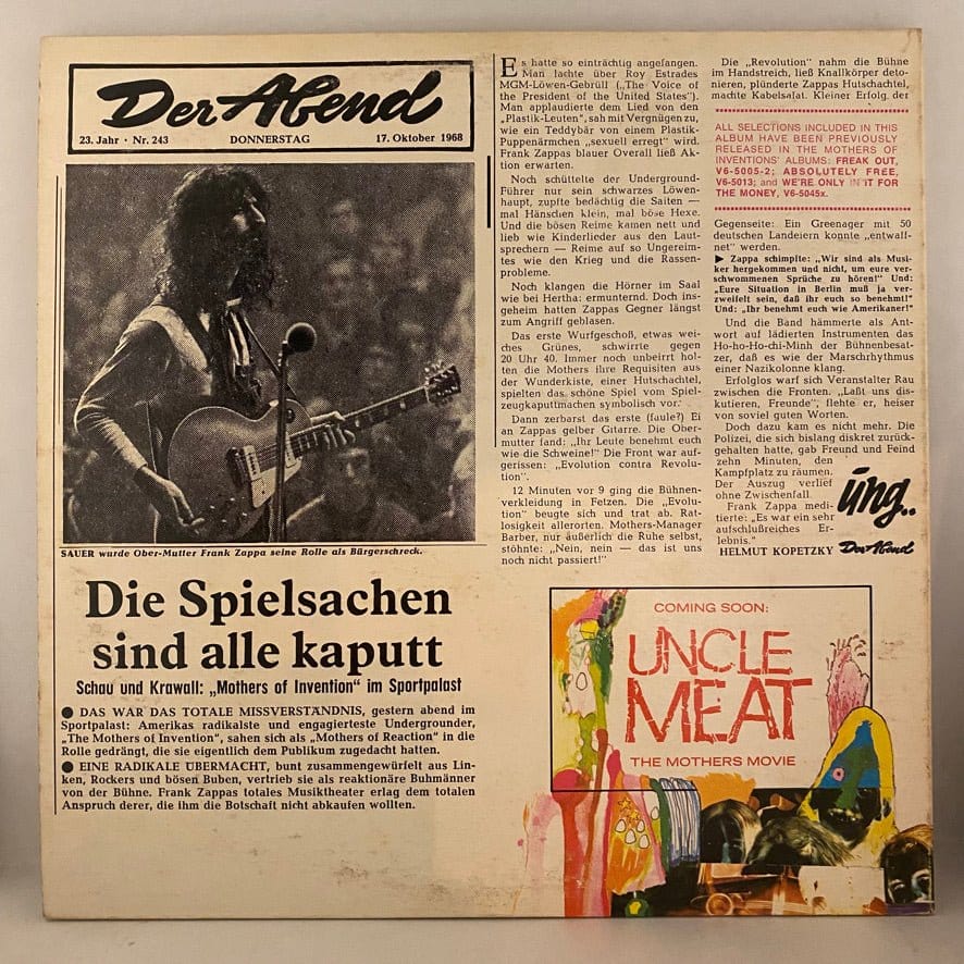 The Mothers Of Invention – Mothermania (The Best Of The Mothers) LP USED VG/VG+ - Image 2