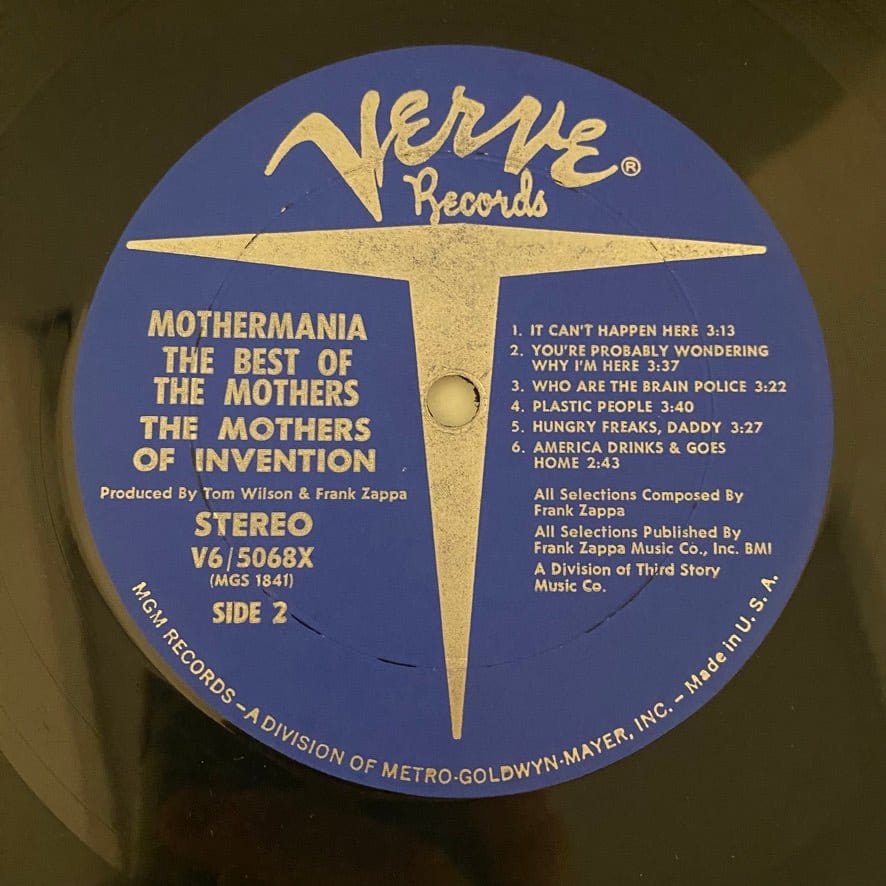 The Mothers Of Invention – Mothermania (The Best Of The Mothers) LP USED VG/VG+ - Image 4