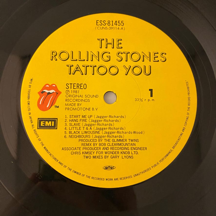 The Rolling Stones – Tattoo You LP USED VG++/VG+ Japanese Pressing - Image 4