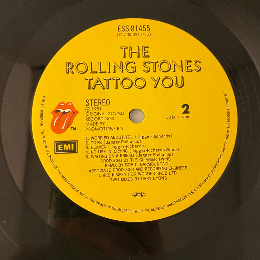 The Rolling Stones – Tattoo You LP USED VG++/VG+ Japanese Pressing - Image 5